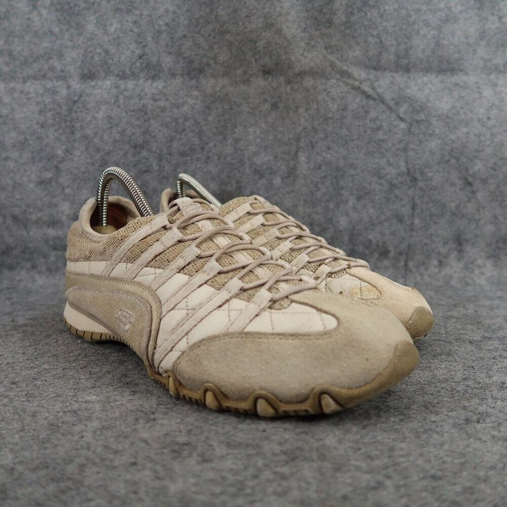 Skechers Shoes Womens 8 Casual Sneaker Bikers Leather Slip On Active Comfort Tan